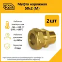 Муфта комбинированная Stahlmann 2"x50 мм НР латунь 2 шт