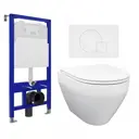 Комплект инсталляция с унитазом Enio Tecnico 52 EN8050052, унитаз подвесной Enio Cono EN2870522 и кнопка белая матовая Geometria