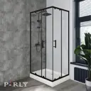 Душевой уголок Parly QZ81B N 100x80 низкий поддон профиль черный стекло прозрачное