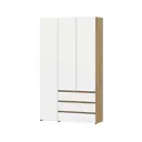 Шкаф распашной Sv-мебель Некст с 3 дверями и ящиками 120.1x210x46 см ЛДСП цвет дуб золотой/белый