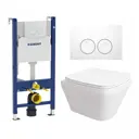 Комплект инсталляция и унитаз 3 в 1 инсталляция Geberit Duofix унитаз Enio Vicino EN9170544 и кнопка белая