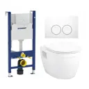 Комплект инсталляция и унитаз 3 в 1 инсталляция Geberit Duofix унитаз Enio Bolo EN8350034 и кнопка белая