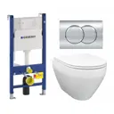 Комплект инсталляция и унитаз 3 в 1 инсталляция Geberit Duofix унитаз Enio Cono EN2870522 и кнопка хром