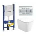 Комплект инсталляция и унитаз 3 в 1 инсталляция Geberit Duofix унитаз Enio Binario Tornado EN4180237 и кнопка хром