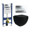 Комплект инсталляция и унитаз 3 в 1 инсталляция Geberit Duofix унитаз подвесной Enio Unico BL EN4105055 и кнопка хром