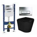 Комплект инсталляция и унитаз 3 в 1 инсталляция Geberit Duofix унитаз подвесной Enio Cento BL EN4280035 и кнопка хром