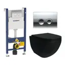 Комплект инсталляция и унитаз 3 в 1 инсталляция Geberit Duofix Delta унитаз подвесной Enio Unico BL EN4105055 и кнопка хром