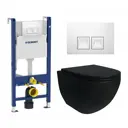 Комплект инсталляция и унитаз 3 в 1 инсталляция Geberit Duofix унитаз подвесной Enio Unico BL EN4105055 и кнопка белая