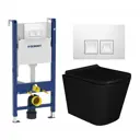 Комплект инсталляция и унитаз 3 в 1 инсталляция Geberit Duofix унитаз подвесной Enio Binario BL EN4180225 и кнопка белая