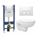 Комплект инсталляция и унитаз 3 в 1 инсталляция Geberit Duofix унитаз Enio Ekos 0170571 и кнопка белая