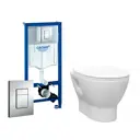 Комплект инсталляция и унитаз 3 в 1 инсталляция Grohe Rapid SL унитаз Enio Nativo и кнопка хром
