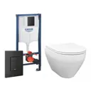 Комплект инсталляция Grohe Rapid SL унитаз Enio Cono EN2870522 и кнопка черная матовая