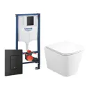Комплект инсталляция Grohe Rapid SL унитаз Enio Binario Tornado EN4180237 и кнопка черная матовая
