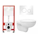 Комплект инсталляция и унитаз 3 в 1 инсталляция Tece Loop K440920 унитаз Enio Ekos EN0170571 и кнопка белая