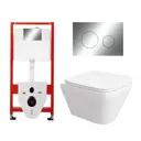 Комплект инсталляция и унитаз 3 в 1 инсталляция Tece Loop K440921 унитаз Enio Vicino EN9170544 и кнопка хром