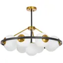 Люстра на штанге Lumina deco Donzano Ldp 8034-9 bk+wt 9 ламп 22 м² цвет белый/черный