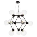 Люстра подвесная Lumina deco Zodiak Ldp 160n-12 bk+pr 12 ламп 29 м² цвет прозрачный/черный