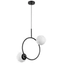 Светильник подвесной Lampit Ledo Tp 2022-2 bk 2 лампы 4 м² цвет белый/черный