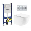 Комплект инсталляция и унитаз 3 в 1 инсталляция Geberit Duofix унитаз Enio Unico и кнопка хром Delta01