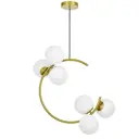 Светильник подвесной Lumina deco Bonio Lmd_ldp_7031-6_md 6 ламп 10 м² цвет белый/латунь