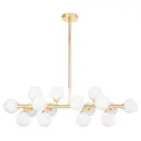 Люстра на штанге Lumina deco Marsiada Lmd_ldp_6033-16_gd 16 ламп 21 м² цвет белый/золотой