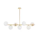 Люстра на штанге Lumina deco Fredica Lmd_ldp_6030-7_gd 7 ламп 11 м² цвет белый/золотой