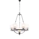 Люстра подвесная Lumina deco Santini Lmd_ldp_1220-7_chr_wt 7 ламп 11 м² цвет хром/белый/прозрачный