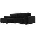 Диван угловой Лига-029 левый угол Лига диванов 121929L 263x88x155 см велюр цвет черный