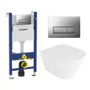 Комплект инсталляция и унитаз 3 в 1 инсталляция Geberit Duofix UP100 унитаз Enio Cento EN4280110 и кнопка хром матовый