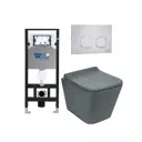 Комплект инсталляция и унитаз 3 в 1 инсталляция WeltWasser Amberg 506 унитаз WeltWasser Gelbach 041 MT-GR с кнопкой смыва Amberg RD-MT