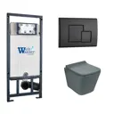 Комплект инсталляция и унитаз 3 в 1 инсталляция WeltWasser Marberg 507 унитаз WeltWasser Gelbach 041 MT-GR серый с кнопкой черной SE