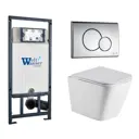 Комплект инсталляция и унитаз 3 в 1 инсталляция WeltWasser Marberg 507 унитаз WeltWasser Gelbach 043 GL-WT с кнопкой хром RD