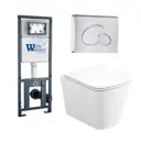 Комплект инсталляция и унитаз 3 в 1 инсталляция WeltWasser Marberg 410 унитаз Enio Binario и кнопка хром RD
