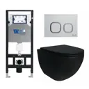Комплект инсталляция и унитаз 3 в 1 инсталляция WeltWasser Amberg унитаз Enio Unico BL EN4105055 и кнопка белая