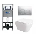 Комплект инсталляция и унитаз 3 в 1 инсталляция WeltWasser Amberg унитаз Enio Vicino EN9170544 и кнопка хром