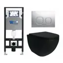 Комплект инсталляция и унитаз 3 в 1 инсталляция WeltWasser Amberg унитаз Enio Unico BL EN4105055 и кнопка хром матовая