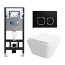 Комплект инсталляция и унитаз 3 в 1 инсталляция WeltWasser Amberg унитаз Enio Vicino EN9170544 и кнопка черная матовая
