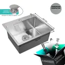 Мойка для кухни нержавеющая GLYPH 50х44 рифленая. Сифон с ситечком дозатор.