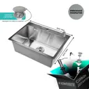 Мойка для кухни нержавеющая GLYPH 60х50 рифленая. Сифон с ситечком дозатор.