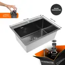 Мойка для кухни Glyph GL37050BD/W02-114B 50x70 см глубина чаши 22 см нержавеющая сталь цвет графит