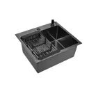 Мойка для кухни Glyph GL35044BD/W02-114B/W405B/W302644B/W4998-4-U 44x50 см глубина чаши 22 см нержавеющая сталь цвет графит