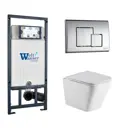 Комплект инсталляция и унитаз 3 в 1 инсталляция WeltWasser Marberg 507 унитаз Gelbach белый с кнопкой хром SE
