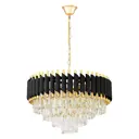 Люстра подвесная Lumina deco Funneli Ldp 6003-550 bk+f.gd 9 ламп 15 м² цвет прозрачный/золотой