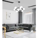 Люстра на штанге Lumina deco Marsiada Ldp 6033-15 bk+gd 15 ламп 20 м² цвет белый/черный