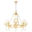 Люстра подвесная Lumina deco Montego Ldp 8010-8 f.gd 8 ламп 13 м² цвет белый/золотой