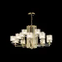 Люстра подвесная Crystal lux Nicolas sp-pl10+5 gold/white 15 ламп 45 м² цвет золото