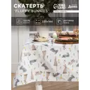 Скатерть на стол Доляна Fluffy bunnies круглая 220x144 см цвет разноцветный