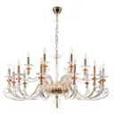 Люстра подвесная Crystal lux Catarina sp12+6 v2 gold/transparent-cognac 18 ламп 54 м² цвет золото
