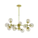 Люстра на штанге Lumina deco Zodiak Ldp 160-12 gd 12 ламп 19 м² цвет золотой/янтарный