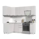 Кухонный гарнитур Стендмебель КсенияКГ130-170ББГ 170x217x60 см ЛДСП цвет белый глянец